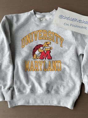 Vintage 90s University of Maryland Terrapins Athletics Sweatshirt, NCAA Football